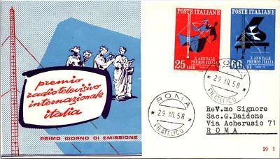 Italia FDC 1958 - Premio Internacional Italia Radio y Televisión - Roma - F42733 Foto 1 de 2