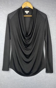 Witchery Scoop Neck Long Sleeve Top Size M Medium Black - Picture 1 of 8