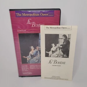 VHS METROPOLITAN OPERA LA BOHEME LEVINE STRATAS ZEFFIRELLI CARRERAS W/PROGRAM - Picture 1 of 6