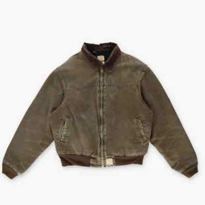Vintage CARHARTT 90s J14 'Santa Fe' Faded Brown Collared Canvas Chore Jacket (L) - Picture 1 of 2