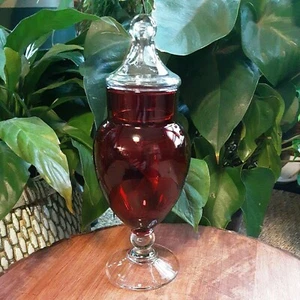 Vintage Small Red Apothecary Jar Anchor Hocking - Picture 1 of 3