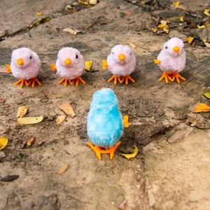 1 Piece Bouncing Plush Assorted Chick Children Gift Set Egg Hunting Clock Work - Picture 1 of 8