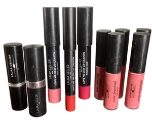 Laura Geller Set Lot 10 Lip Gloss Love Me Crayon Lipstick All Retired - Picture 1 of 9
