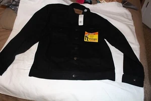 WRANGLER COWBOY CUT BLACK DENIM JACKET SIZE MEN'S MEDIUM W/ TAGS - Picture 1 of 5