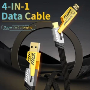 4 in 1 Multi Fast Charging Cable USB-C Charging Cord Type-C to Type C For iPhone - Picture 1 of 18