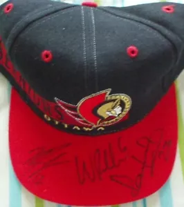Mike Fisher Karel Rachunek Wade Redden autograph signed Ottawa Senators cap hat - Picture 1 of 1