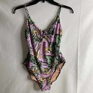 J Crew Small One Piece Swimsuit Tropical Print w/Beach Ensemble  - Picture 1 of 15
