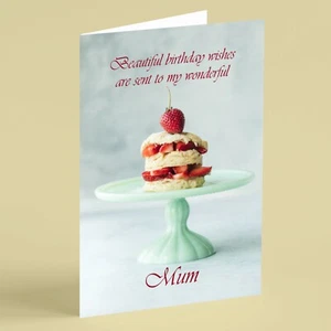 Strawberry scone Mum birthday card - Picture 1 of 1