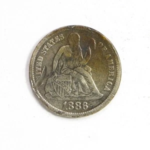 1886 Seated Liberty Silver Dime - Picture 1 of 3