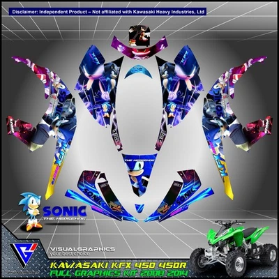 KAWASAKI KFX 450 450R Kit Gráficos 2008 2009 2010 a 2014 Calcomanías Pegatinas ATV Foto 1 de 4