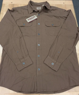 RedHead Flex Stonewash Canvas Long Sleeve Shirt Men's Large Brown - Image 1 of 3