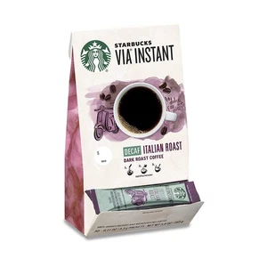 Starbucks Via Instant Decaf Italian Roast Dark Roast Coffee 50 Packets 08/2025 - Picture 1 of 1