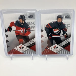 Macklin Celebrini Lot Of 2 - Base #45/#11 2024 - Upper Deck  Team Canada Juniors - Bild 1 von 6