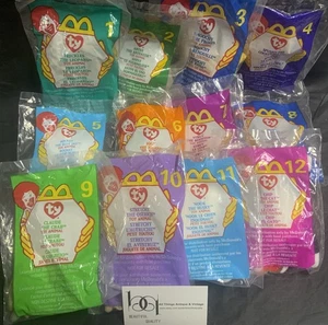 Set 12 Vintage McDonald Happy Meal Plush TY Teenie Beanie Babies 1999 NEW SEALED - Picture 1 of 8