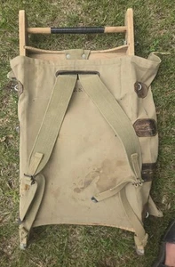 1943 MILITARY PACKBOARD Backpack wood OD drab green canvas radio US army wwii - Picture 1 of 4