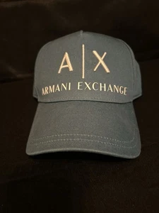 Armani Exchange Core Logo Hut türkis Leder verstellbarer Riemen - Bild 1 von 16