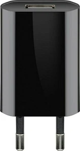 USB-Ladegerät 1 A; USB-Ladegerät 1 A, Schwarz - mit 1x USB-Buchse, flache Baufor - Bild 1 von 5