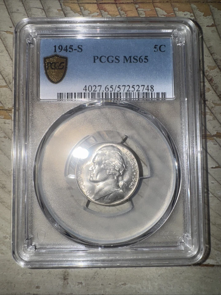 1945 S Jefferson Nickel (wartime silver) PCGS MS 65 FS!? - Image 1 of 4