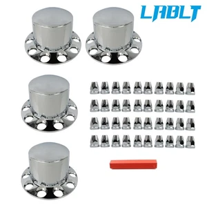 LABLT 4Pcs Rear Chrome Wheel Axle Hub Cover Kit Semi Nut Covers ABS Plastic 33MM - Picture 1 of 11