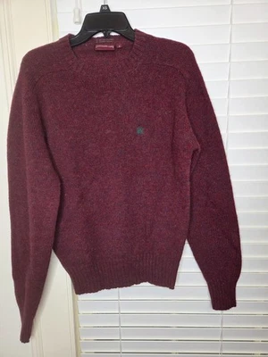 VTG Mens Chaps Ralph Lauren Shetland Wool Burgundy Knit Sweater M Preppy classic - Image 1 of 4