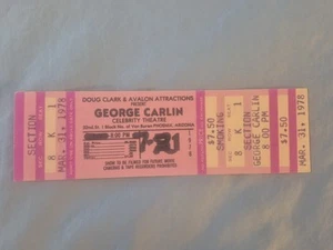 July 7-21-78 1978 GEORGE CARLIN Ticket Stub Celebrity Theatre Phoenix Arizona - Picture 1 of 2