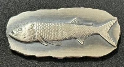 2025 32 gramos .999 plata fina cerdo salvaje vierte sábalo pez barra de arte vertida a mano!! Foto 1 de 3