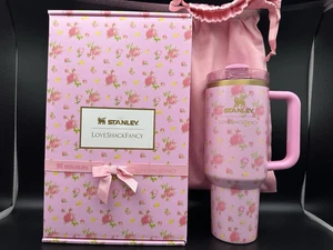 Stanley x LoveShackFancy Ibiza Sunset 40oz Quencher H2.0 Tumbler Pink Floral NIB - Picture 1 of 1