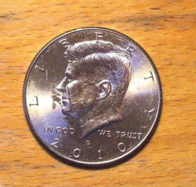 2010-D Uncirculated KENNEDY Half Dollar - Lamination Error - 2 Sides - Image 1 of 2