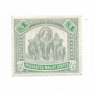 Malaya Federados Estados Malayos 1904 1 dólar gris-verde y verde como nuevo - Imagen 1 de 1