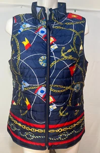 Chaleco acolchado múltiple azul marino náutico Talbots para mujer mediano usado en excelente estado - Imagen 1 de 5