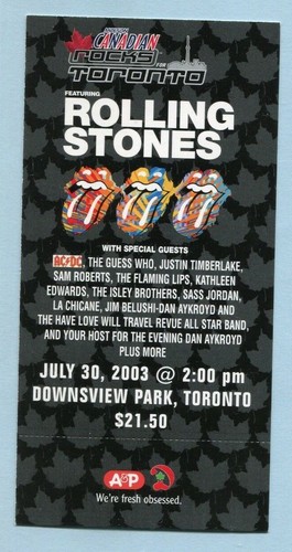 Rolling Stones AC/DC Justin Timberlake 2003 Unused Concert Ticket Licks ...