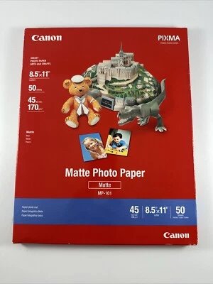 Матовая фотобумага PIXMA Ink Jet Plus 8,5 x 11 46 листов для рукоделия искусства MP-101 - Изображение 1 из 2