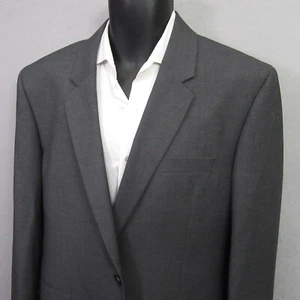Asos Design Mens Sport Coat 44R Gray Blazer Double Vent Stretch Lined - Picture 1 of 11