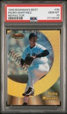 1998 BOWMAN'S BEST PEDRO MARTINEZ REFRACTOR #38 110/400 PSA 10, POP 3 RED SOX