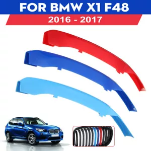 Para BMW X1 F48 2016-2017 M color parrilla delantera inserto tiras de ajuste cubierta parrilla AA - Imagen 1 de 7