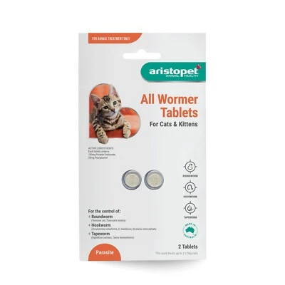 Aristopet All Wormer for Cats & Kittens 2pk - Cat Worming Tablets - Allwormer - image 1 of 2