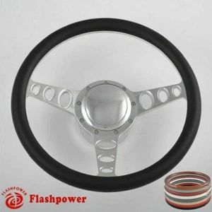 Volante Billet satinado de 15,5" envoltura completa con botón de bocina y adaptador - Imagen 1 de 9
