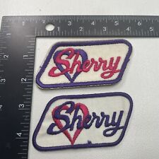 Vtg 2 Patch Lot Retro Colorful SHERRY Name Badge Patches For Shirt / Jacket 25H4
