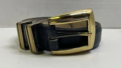 Brighton腰带女式大号34褪色海军蓝厚方形扣 — 第 1/4 张图片