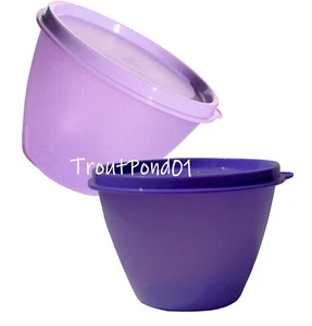 Tazones de refrigerador TUPPERWARE 14 OZ púrpura uva + juego de apilamiento anidación margarita 2 - Imagen 1 de 3