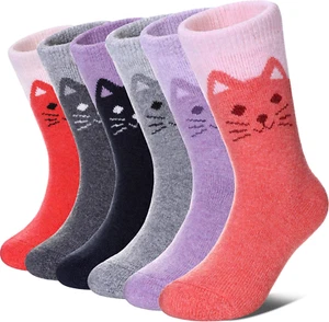 Wool Socks for Kids Boys Girls Winter Warm Wool Hiking Thick Boot Cozy Crew Sock - Picture 1 of 6