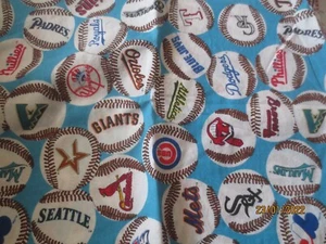 33" x 56" wide Vintage Cotton Fabric Baseballs All Over Fabric Traditions 2000 - Picture 1 of 3