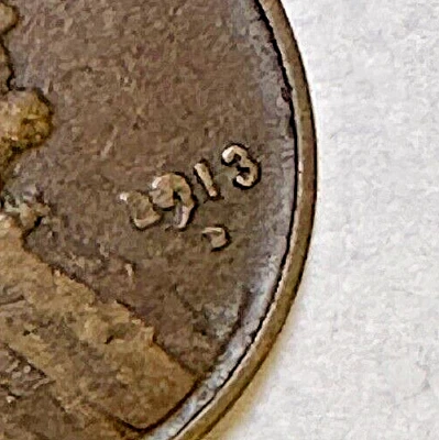 1913-D Lincoln Wheat 1c ~ VF ~ Extra Metal in Date & Mint Mark ~ Full Wheat Line - Image 1 of 3