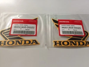 Honda Wings Motorbike Decals 100mm Black/Yellow Silver Outline Genuine Item - Picture 1 of 2