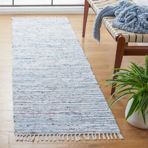Safavieh Rag Rug LIGHT BLUE / MULTI 2'-3" X 6' Runner - RAR125A-26 - Picture 1 of 3