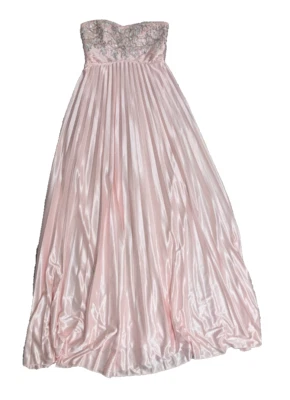 MY MICHELLE Pastel Pink Pleated Rhinestone Strapless Formal Dress Size 5 E1 - Image 1 of 4