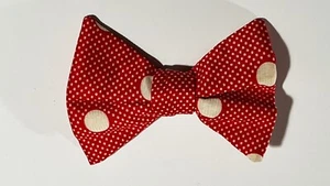 Vintage Clip On 1950s Retro Men Bow Tie Red Polka Dot 1940s unbranded butterfly - Picture 1 of 2