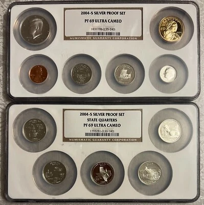 2004-S SILVER PROOF SET COMPLETE MULTI COIN SET OF 10 COINS NGC PF69 ULTRA CAMEO - Image 1 of 2