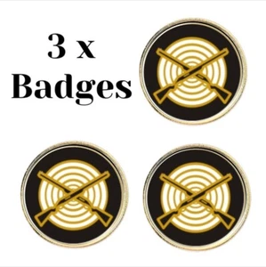 3 x insignias de pasador de solapa de rifles cruzados de tiro al blanco (BU7) - Imagen 1 de 3