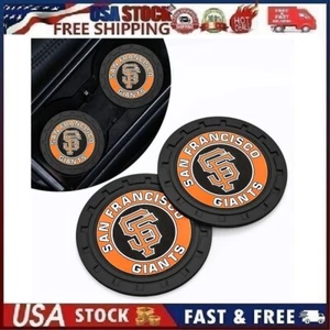 2 pk San Francisco Giants Car Cup Mat Car Drink Holder Insert Silicone Coaster - Picture 1 of 12